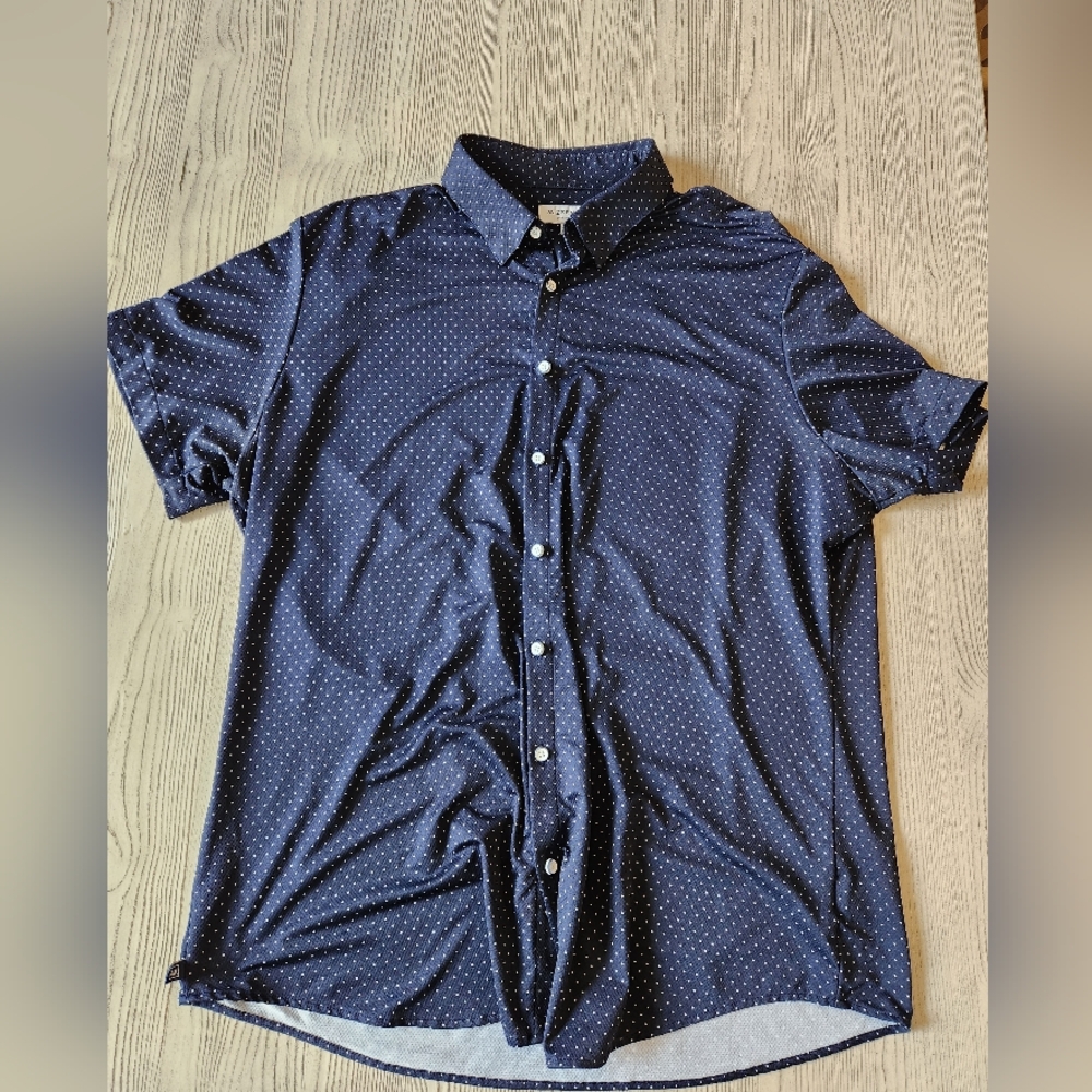 Men's Navy Blue Polka Dot Shirt